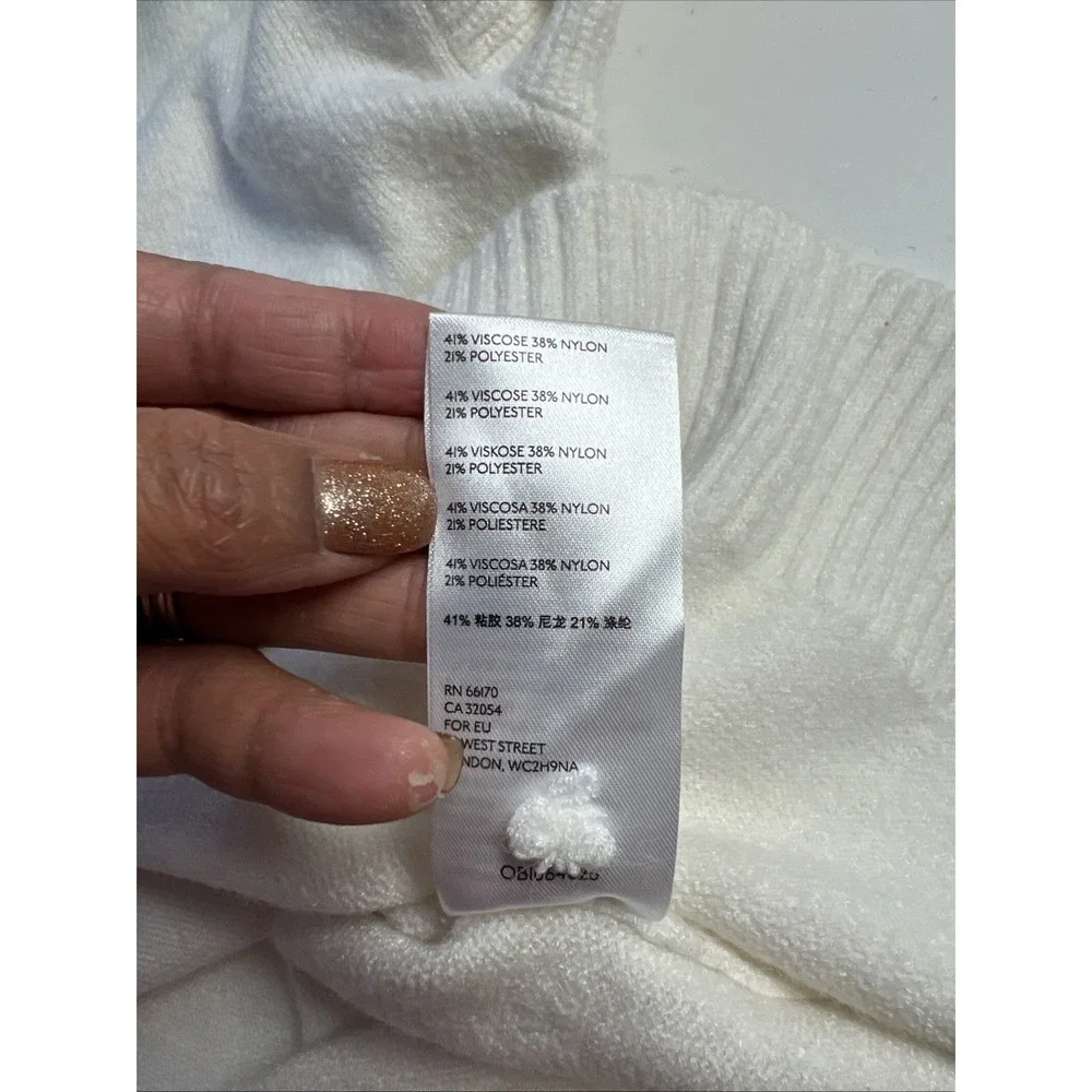 Anthropologie Sz  L‎ Colma  Boat Neck Pullover Sweater  Faux Fur Eyelash Cuffs
